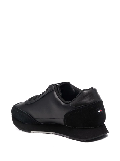 Shop Tommy Hilfiger Embroidered-design Sneakers In Black