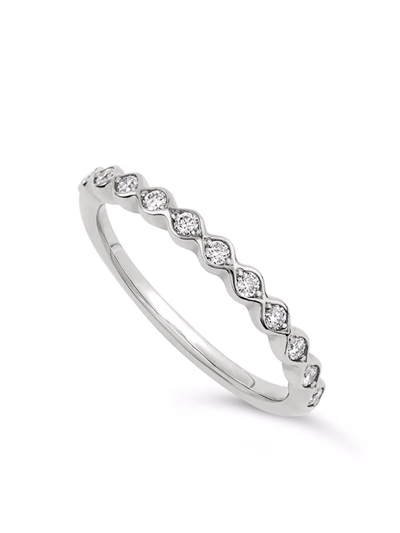 Shop Dinny Hall 14kt White Gold Rosemary Diamond Ring In Silver