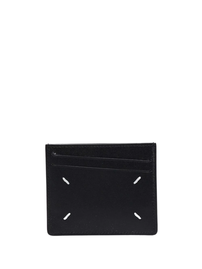 Maison Margiela Embossed Logo Card Holder Black In Black