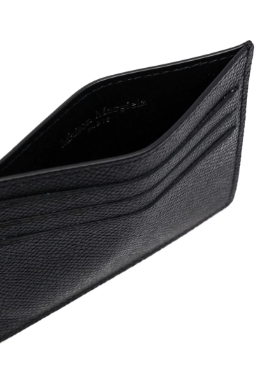 Shop Maison Margiela Four-stitch Leather Card Holder In Black