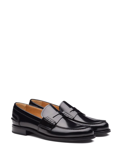 Shop Church's Pembrey W 5 Polished Fumè Loafers In Black