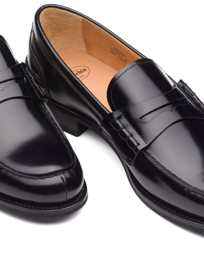 Shop Church's Pembrey W 5 Polished Fumè Loafers In Black