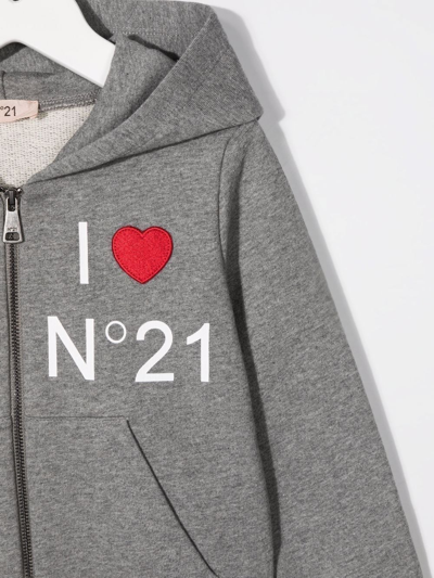 Shop N°21 Logo-print Track Jacket In Grey