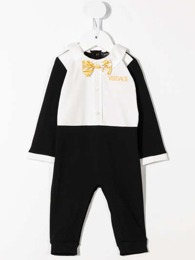 Shop Versace Tuxedo-style Romper Suit In Black