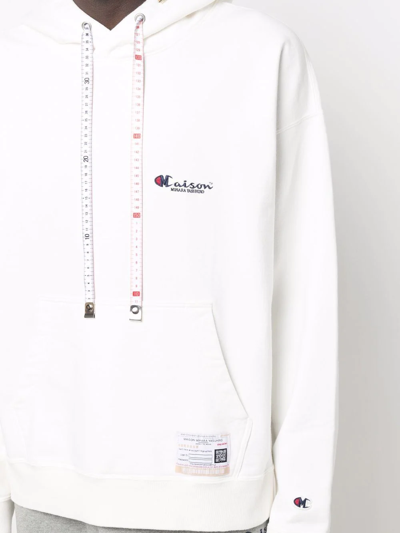 Shop Miharayasuhiro Logo-print Cotton Hoodie In White
