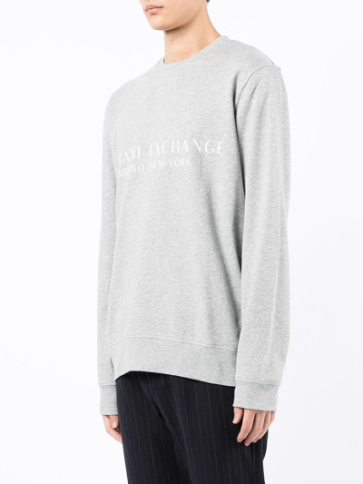 Armani Exchange Logo-print Cotton Sweatshirt In Grey