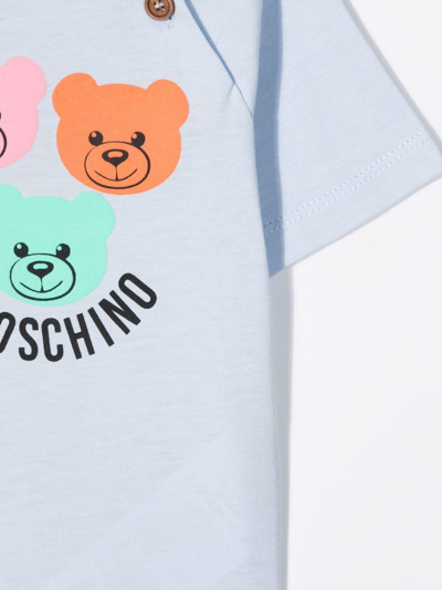 Shop Moschino Teddy Bear Motif T-shirt In Blue