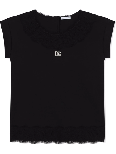 Shop Dolce & Gabbana Interlock Dg-logo Dress In Black