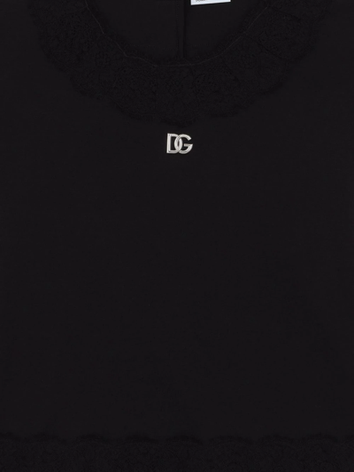 Dolce & Gabbana Interlock Dg-logo Dress In Black