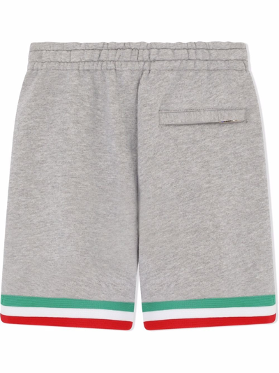 Shop Dolce & Gabbana Italian Flag Stripe-border Shorts In Grey