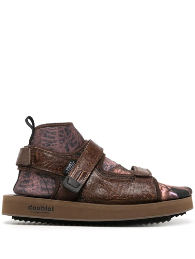 Shop Suicoke X Doublet Boak-2ab Sandals In Brown