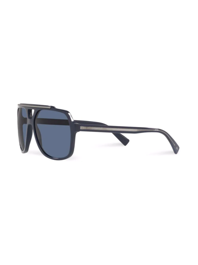 Shop Dolce & Gabbana Pilot-frame Sunglasses In Blue