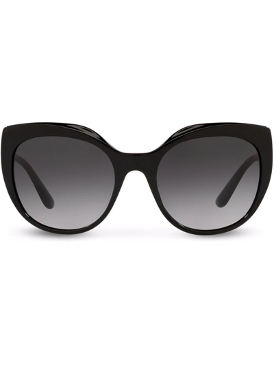 Shop Dolce & Gabbana Cat Eye-frame Sunglasses In Black