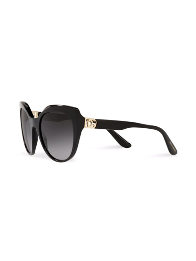 Shop Dolce & Gabbana Cat Eye-frame Sunglasses In Black