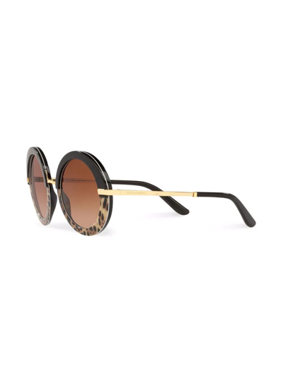 Shop Dolce & Gabbana Round-frame Sunglasses In Brown