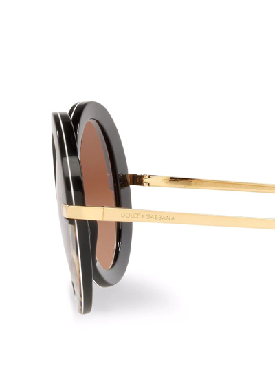 Shop Dolce & Gabbana Round-frame Sunglasses In Brown