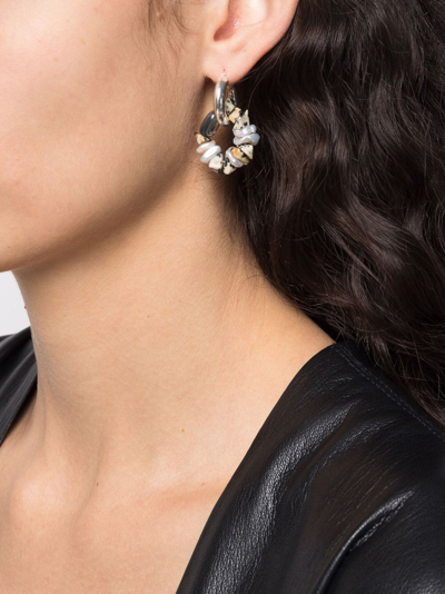 Santangelo Pearl Detail Earring In Grey