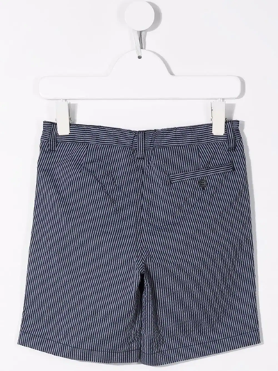 Shop Il Gufo Pinstripe Chino Shorts In Blue