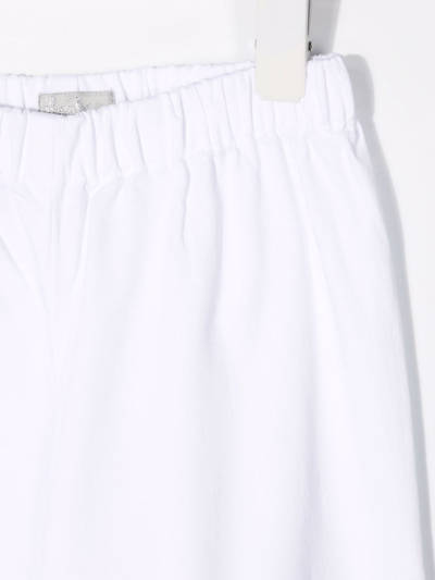 Shop Il Gufo Elasticated Wide-leg Trousers In White