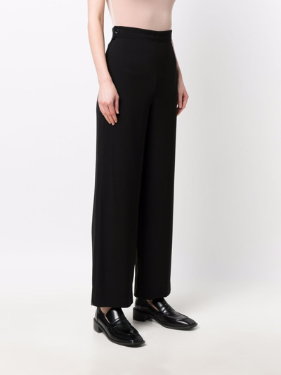 Pre-owned Hermes 1990s  High-waisted Straight-leg Trousers In Black