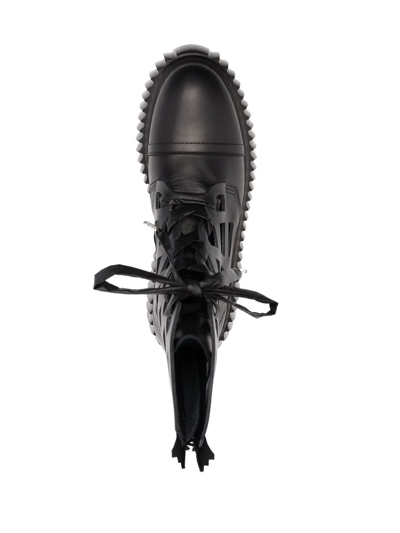 Shop Agl Attilio Giusti Leombruni Laser-cut Detail Leather Boots In Black