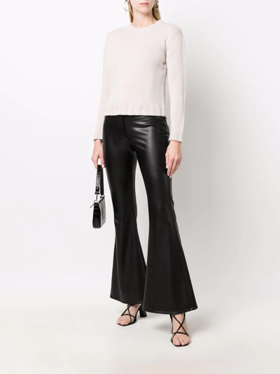 Shop Antonella Rizza Moon Faux-leather Trousers In Black