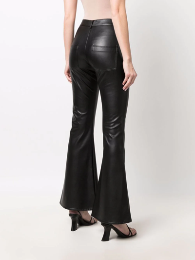 Shop Antonella Rizza Moon Faux-leather Trousers In Black