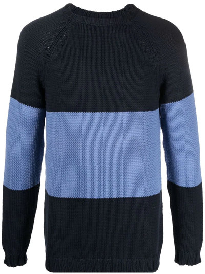 Shop Antonella Rizza Two-tone Knit Jumper In Blue