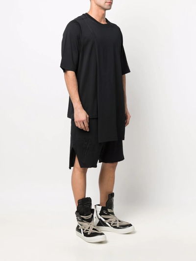Rick Owens X Champion Asymmetric Short-sleeved T-shirt In Black