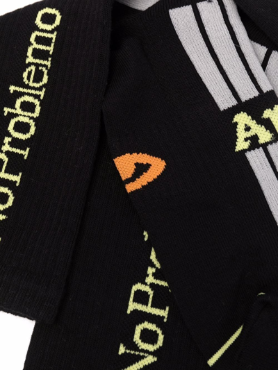 Shop Aries Logo Embroidered Socks In Black