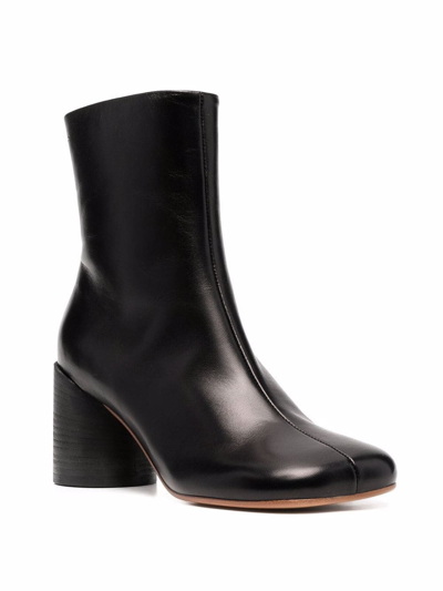 Mm6 Maison Margiela The Anatomic Ankle Boots In Black