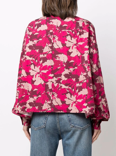 Shop Woolrich Floral-print Cotton Shirt In Pink