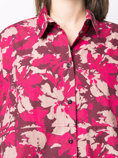 Woolrich Floral-print Cotton Shirt In Pink