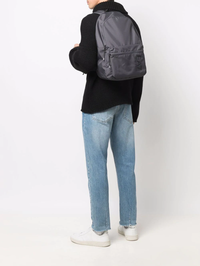 Shop Ea7 Logo-print Backpack In Grey