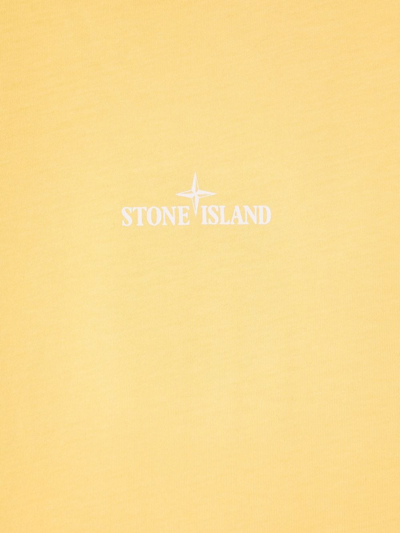Shop Stone Island Junior Logo-print T-shirt In Yellow