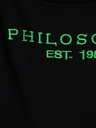Shop Philosophy Di Lorenzo Serafini Embroidered Logo Sweater Dress In Black