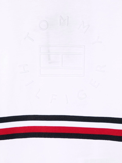 Shop Tommy Hilfiger Junior Stripe-print Cotton T-shirt In White