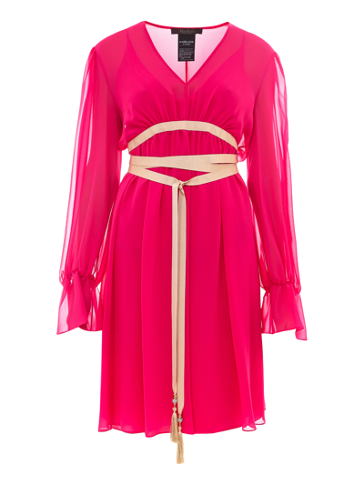 Shop Max Mara Silk Dress In Pink