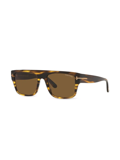 Tom Ford Tortoiseshell-effect Square-frame Sunglasses In Brown