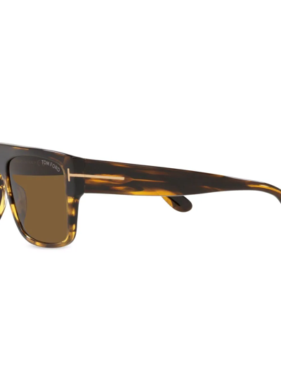 Tom Ford Tortoiseshell-effect Square-frame Sunglasses In Brown