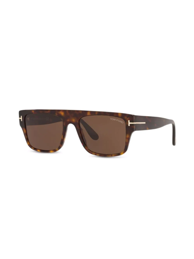 Shop Tom Ford Tortoiseshell-effect Square-frame Sunglasses In Brown
