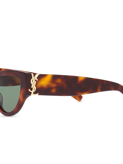 Saint Laurent Tortoiseshell Cat-eye Frame Sunglasses In Brown