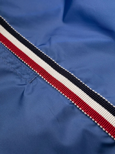 Shop Moncler Side-stripe Swim Shorts In Blue