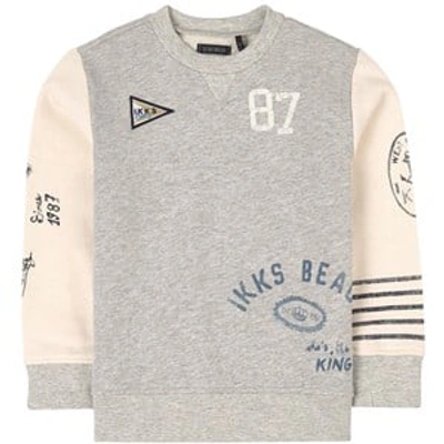 Shop Ikks Grey Graphic Sweatshirt