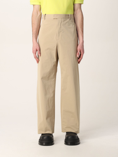 Bottega Veneta Washed Stretch Nylon Trousers In Beige