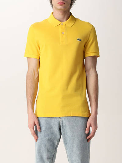 Shop Lacoste Basic Polo Shirt With Logo In Yellow