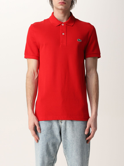 Shop Lacoste Basic Polo Shirt With Logo In Red