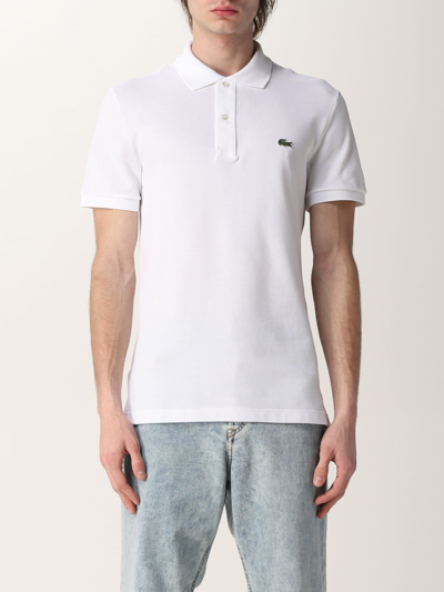 Shop Lacoste Basic Polo Shirt With Logo In White