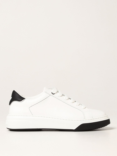 Shop Dsquared2 Leather Bumper Sneakers In White