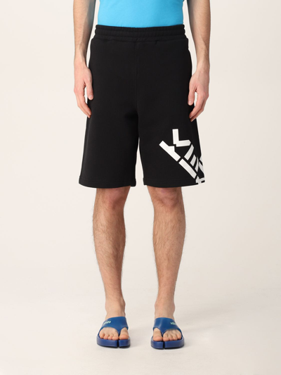 Kenzo Black Logo-print Bermuda Shorts In Black